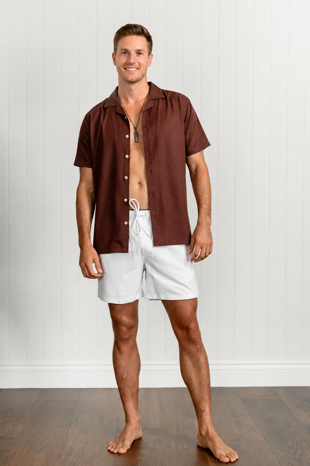 Chocolate Brown Swim Shirt