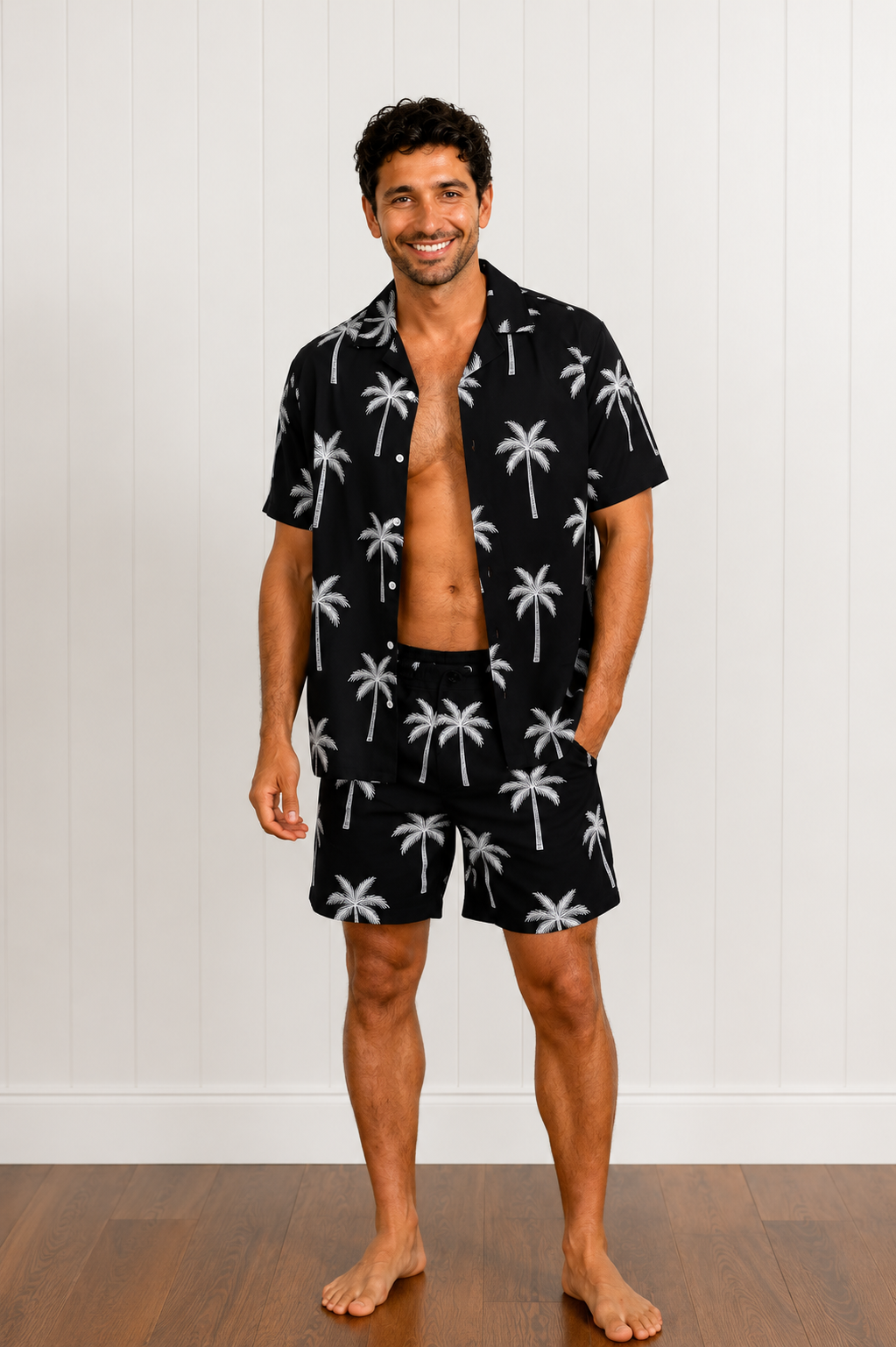 Black Palms Swim Shirt
