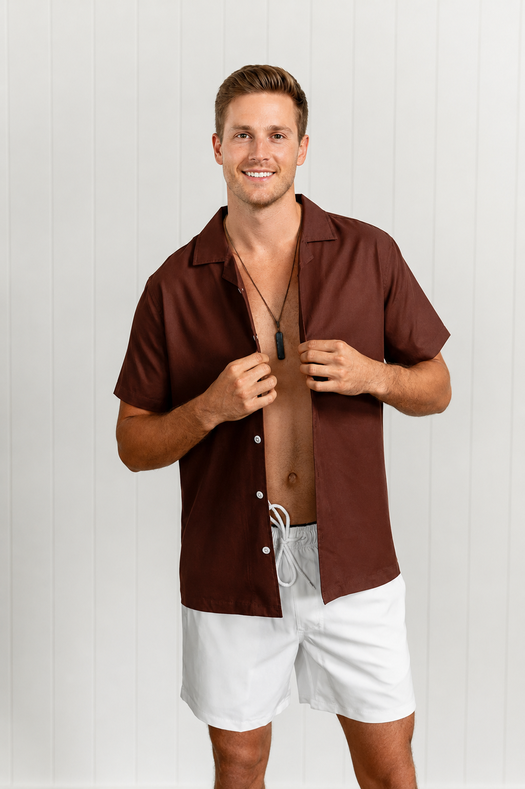 Chocolate Brown Swim Shirt