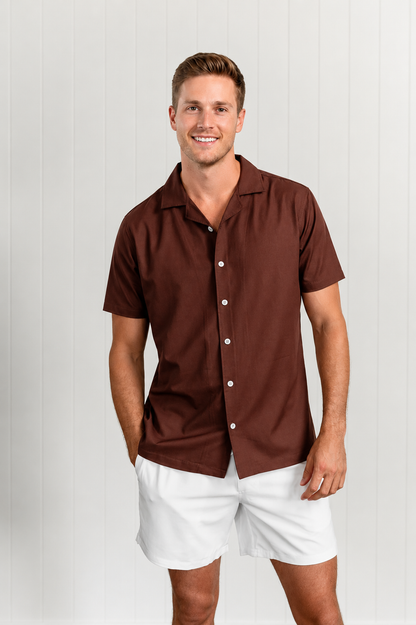 Chocolate Brown Swim Shirt